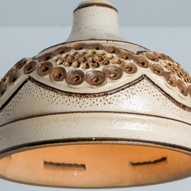 Danish Brown Beige Ceramic Pendant, 1970 For Sale - Image 9 of 14