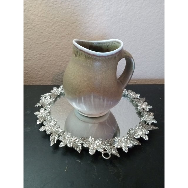 Exquisite Artisan Signed Glazed Stoneware Bud Pitcher Made in Italy For Sale - Image 4 of 6