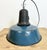Industrial Blue Enamel Factory Lamp with Cast Iron Top, 1960s For Sale - Image 16 of 18
