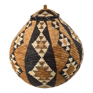 2020s Contemporary Zulu Beer Basket With Lid For Sale