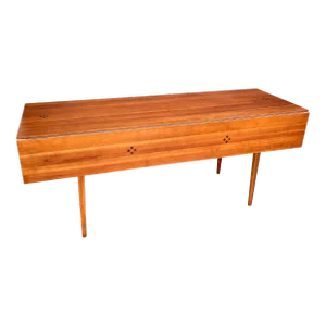 Mid-Century Kipp Stewart for Calvin Furniture Solid Walnut Drop Leaf Dining Table