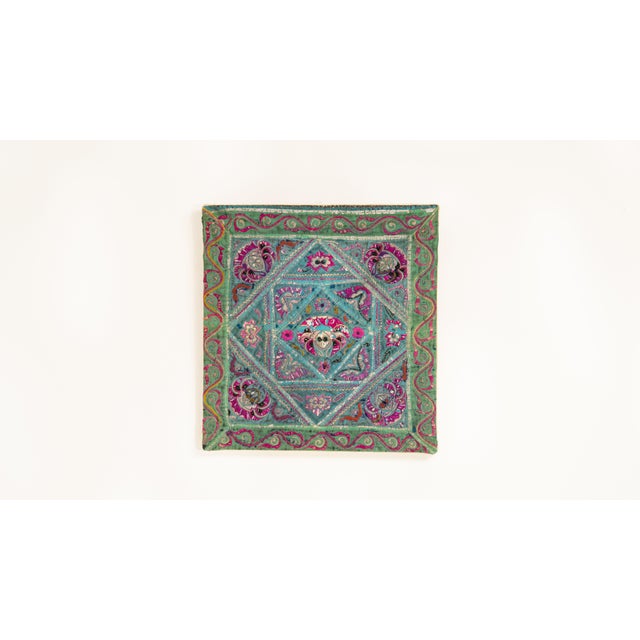 Early 20th Century Early 20th Century China Green Textile Wall Hanging For Sale - Image 5 of 15
