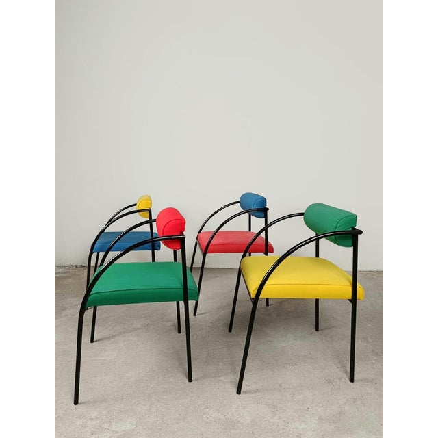 Rodney Kinsman Postmodern Chairs Model Vienna attributed to Rodney Kinsman for Bieffeplast, 1980s, Set of 4 For Sale - Image 4 of 18