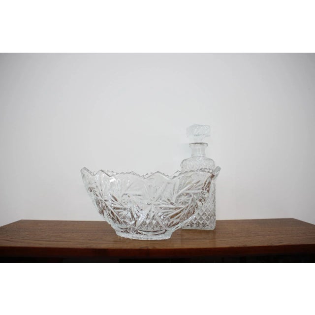 Vintage Glass Carafe & Bowl Set, 1970s For Sale - Image 8 of 9
