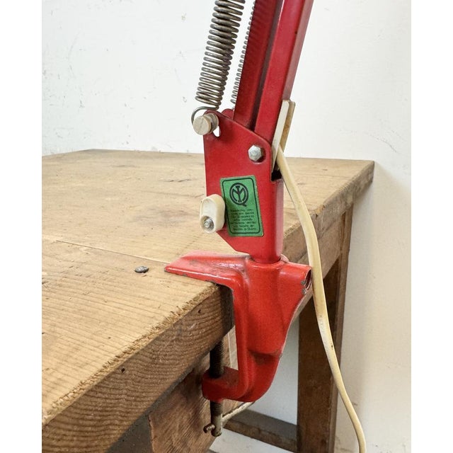 Vintage Italian Architect Table Lamp in Red, 1970s For Sale - Image 6 of 18