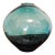 Contemporary Studio Glass Gradient Vase in Teal and Charcoal For Sale