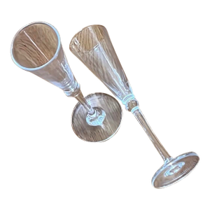 Pair of Simon Pearce Hartland Flutes
