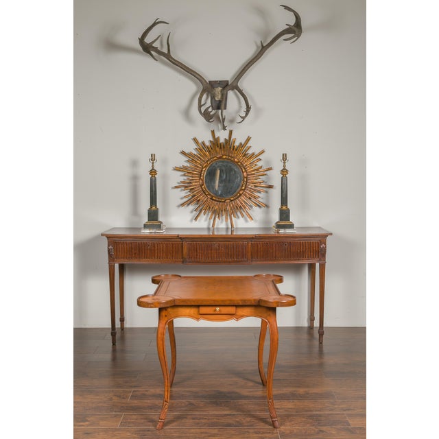 Mid 19th Century French 1860s Napoleon III Walnut Game Table with Four Drawers and Cabriole Legs For Sale - Image 5 of 12