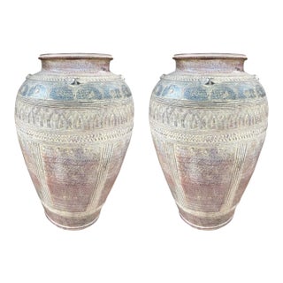 Large Pair of Moroccan Terracotta Unrs For Sale