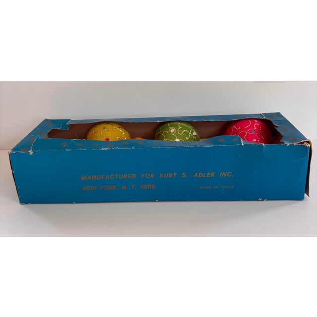 Rare 1960s Kurt Adler Italian Hand-Decorated Bell Ornaments, Boxed Set of 6 For Sale - Image 10 of 12