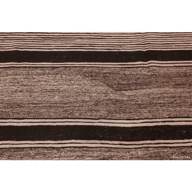 Nazmiyal Collection Grey Black Modern Flatweave Square Shape Area Kilim Rug For Sale In New York - Image 6 of 6