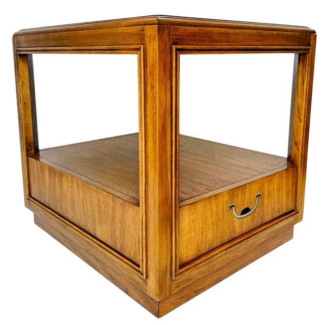 1980s Vintage Drexel Accolade Campaign Style Nightstands - A Pair For Sale - Image 5 of 18