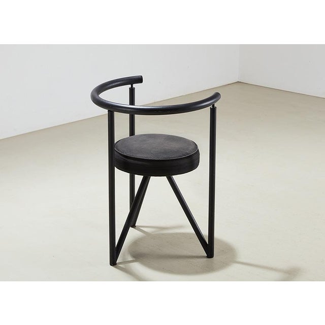 Miss Dorn side chair, designed by Philippe Starck in 1982 for Disform Spain. They have a black coated tubular steel...