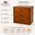 Luxury Tan Leather 3 Drawer Console, Handmade Leather Chest of Drawers, Vintage Trunk Style Nightstand, Brass Studded Storage Cabinet For Sale - Image 10 of 12