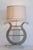 19th Century 19th Century French Gustavian Lyre Table Lamp in Distressed Wood with Shade For Sale - Image 5 of 9