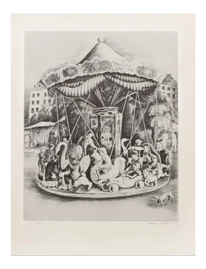 1939 After Howard Cook "Mary-Go-Round", First Edition Period Etching