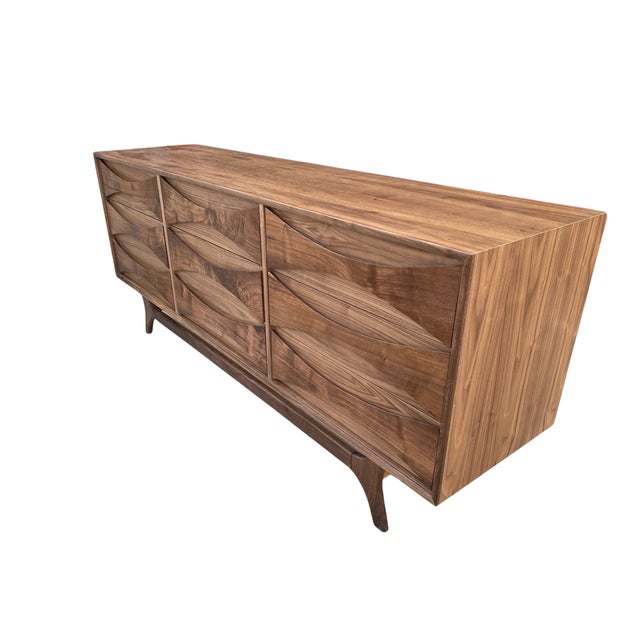 Mid-Century Modern Mid Century Style "Bowtie" 9 Drawer Dresser For Sale - Image 3 of 6