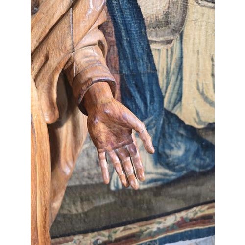 Wood 17th Century German Carved Fruitwood Virgin Mary, 1640 For Sale - Image 7 of 15