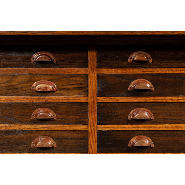 Antique Double Flat File Drafting Table For Sale - Image 13 of 15