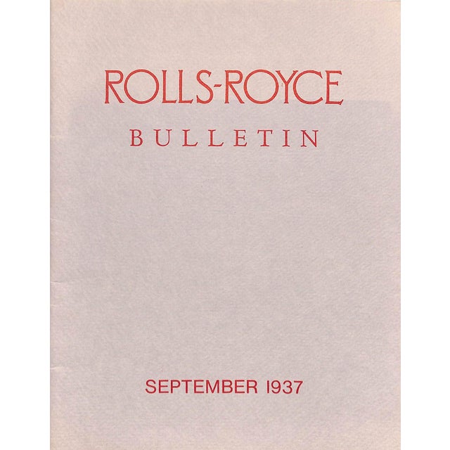 "Rolls-Royce Bulletin: September 1973" Book For Sale