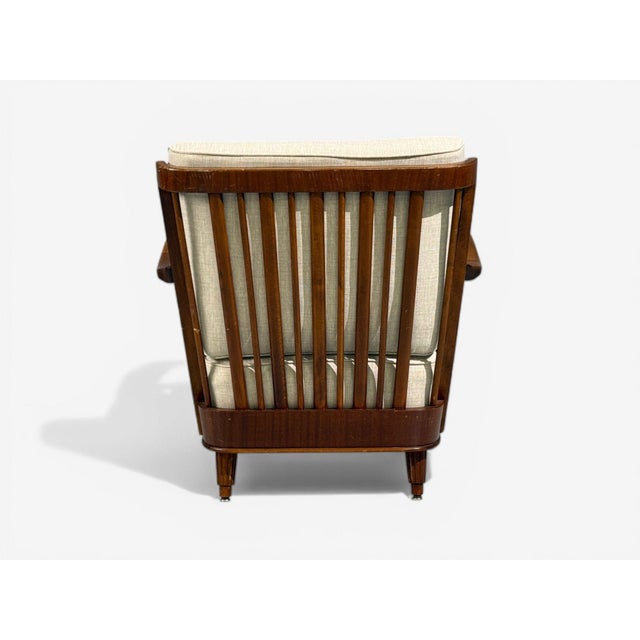 Svante Skogh, Lounge Chairs, Beige Linen, Beech, Sweden, 1945 For Sale - Image 11 of 12