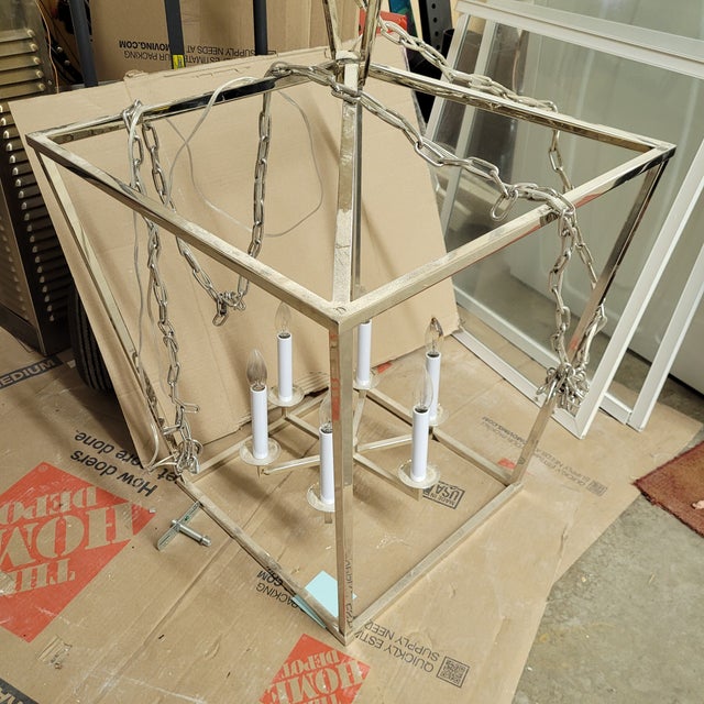 Large Chapman & Myers Visual Comfort Darlana - Large Lantern in Polished Nickel For Sale In Minneapolis - Image 6 of 10