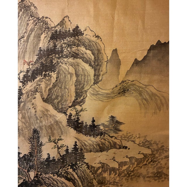 A Pair of Chinese Paintings, Ink and Color on Silk, 20th Century, Signed For Sale - Image 12 of 14