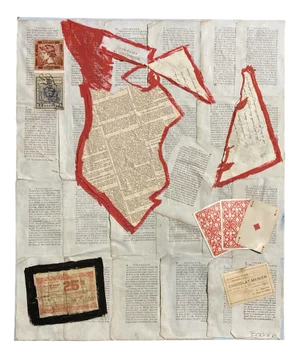 Borkin, Télémaque, Collage & Acrylic on Canvas, 1985