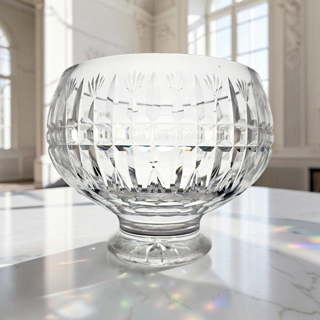 A substantial late twentieth-century Waterford Crystal footed centerpiece bowl, produced in Ireland and formed with a deep...