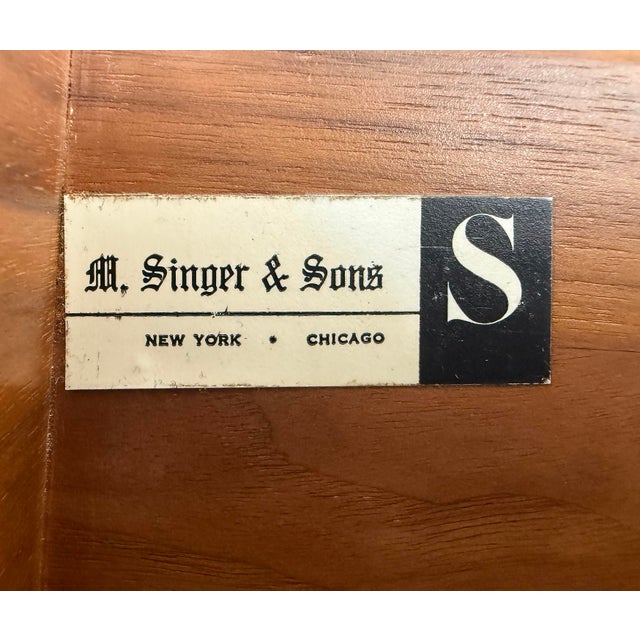 Brown 1950s Gio Ponti Singer & Sons Walnut, Rosewood Chest of Drawers Restored For Sale - Image 8 of 12