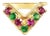 V Shaped Synthetic Ruby & Emerald 14k Yellow Gold, Size 9 For Sale