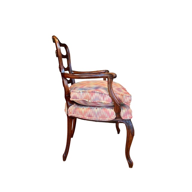 1940s Vintage Hand Carved Mahogany Lounge Chair For Sale - Image 4 of 10