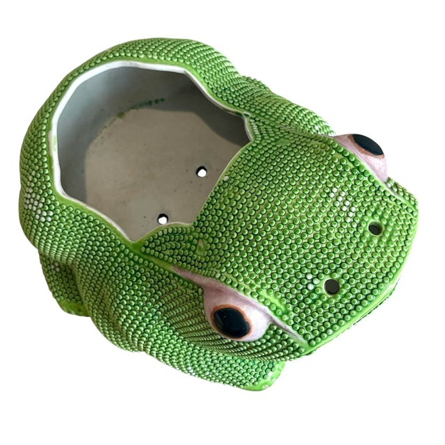 Early 20th Century Antique Large Chinese Green Frog Planter/Cachepot For Sale - Image 5 of 9