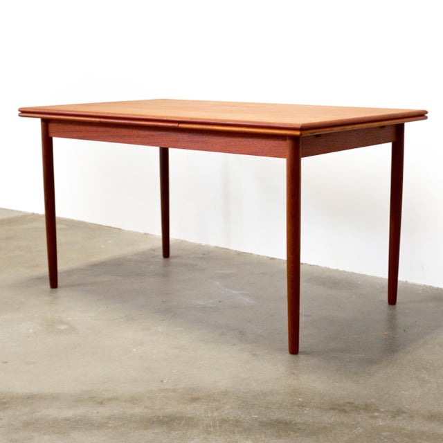 Wood Danish Teak Draw Leaf Dining Table For Sale - Image 7 of 13