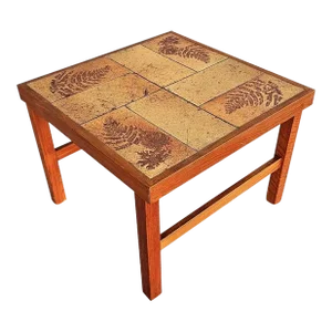 1960s Danish Modern Teak and Tile Side Table by Trioh