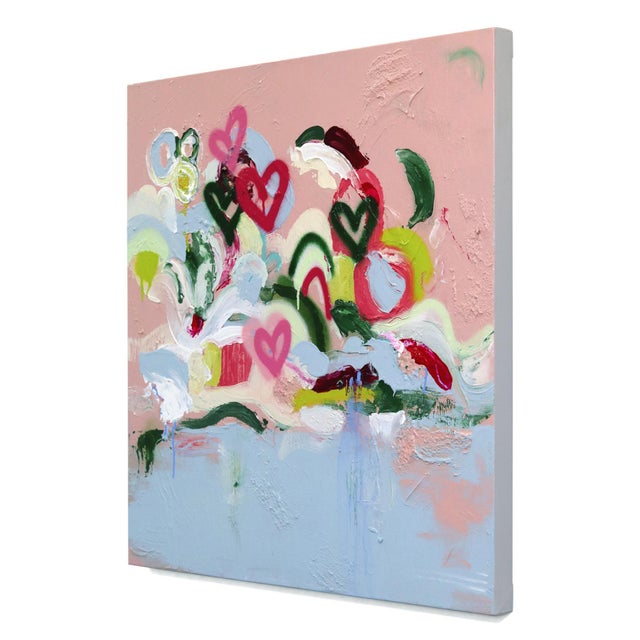 Contemporary My Lucky Rainbow - Original Graffiti Heart Abstract Mixed Media Painting For Sale - Image 3 of 9