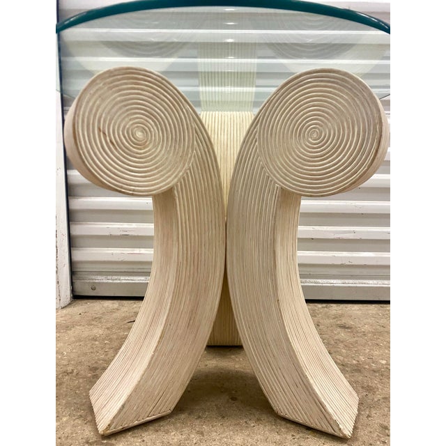 1980s 1980s Pencil Reed Rattan Side Table . For Sale - Image 5 of 12