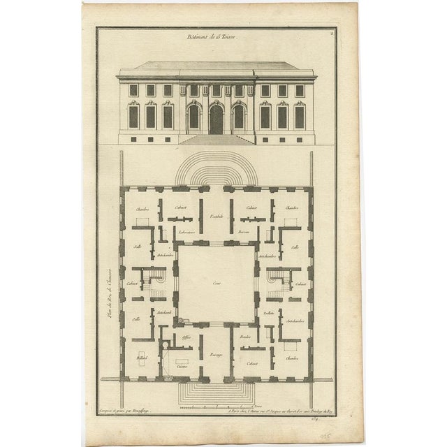 Jean-François De Neufforge, Archicture Illustrations of Various Building Plans and Facades, Prints, Set of 4 For Sale - Image 3 of 6