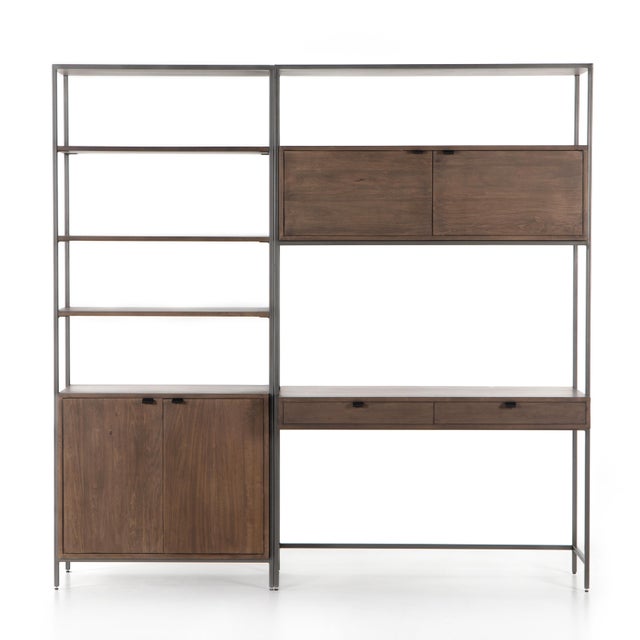 Wood Four Hands Trey Modular Wall, Bookcase, Desk, Auburn For Sale - Image 7 of 12