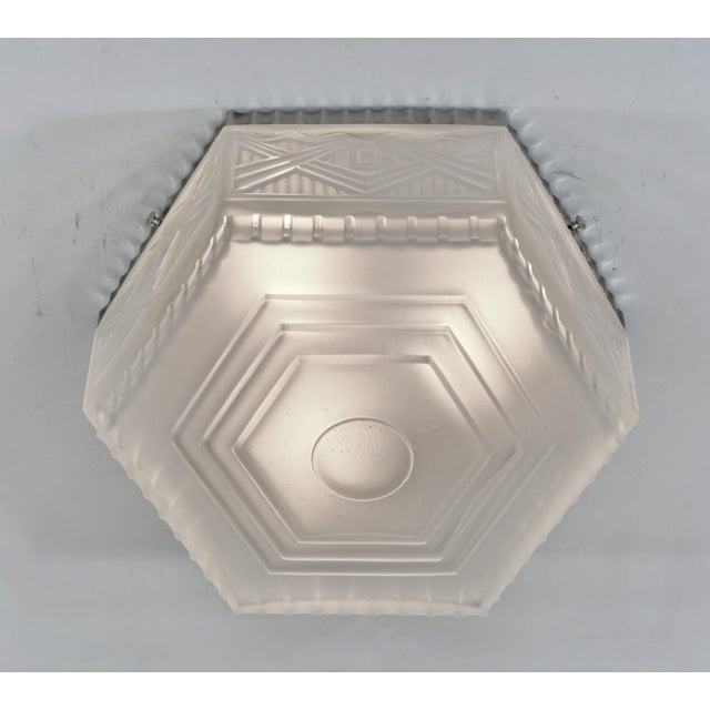 1930s 1930s French Art Deco Flush Mount by Georges Leleu France - 2 Available For Sale - Image 5 of 14