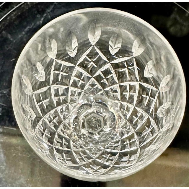 Transparent Late 20th Century Atlantis Crystal Ships Decanter and Wine Glasses Made in Portugal- Set of 10 For Sale - Image 8 of 10