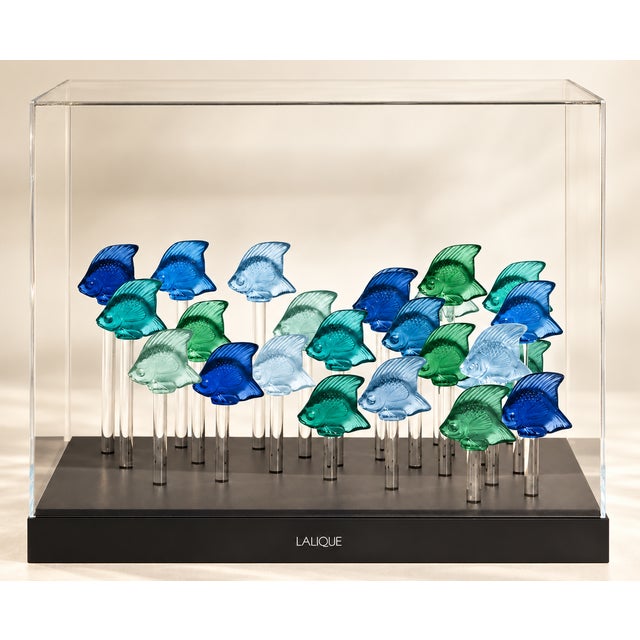 Early 20th Century Illuminated Aquarium for 25 Fish by René Lalique for Cristal Lalique, 1912, Set of 25 For Sale - Image 5 of 6