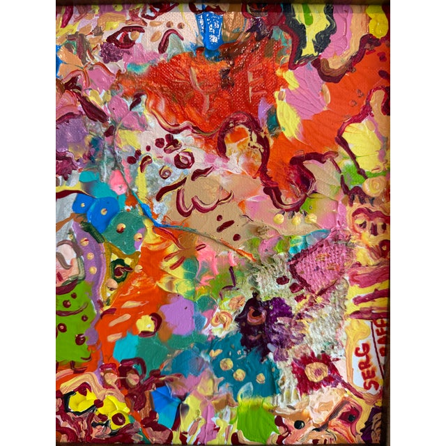 Serg Graff "Orange Dog" Abstract Painting Acrylic on Canvas Framed Art, Coa For Sale - Image 9 of 11