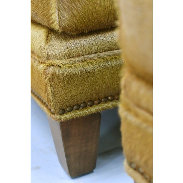 Metal Vintage Royal Custom Designs Designer Horsehair Ottomans, a Pair For Sale - Image 7 of 9