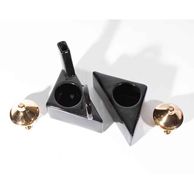 Late 20th Century Feltman Langer Ceramic Postmodern Cream and Sugar For Sale - Image 4 of 6