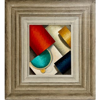 Cecil Touchon, Mixed Media Abstract Trompe L'oeil Collage Oil Painting Cecil Touchon Texas Art, 1995 For Sale