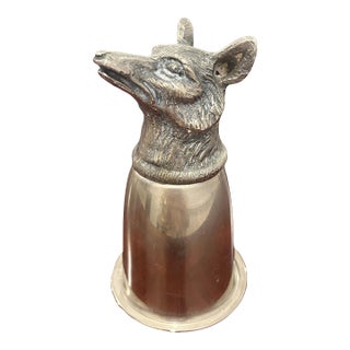 Vintage Gucci Silver-Tone Fox Head Stirrup Cup For Sale