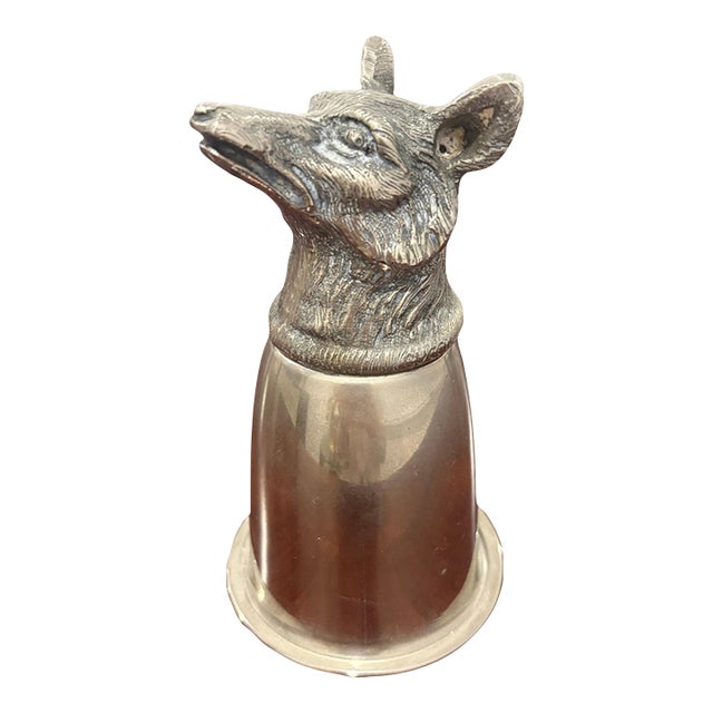 Vintage Gucci Silver-Tone Fox Head Stirrup Cup For Sale