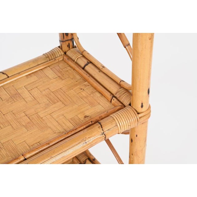 French Riviera Étagère or Console Table in Bamboo and Rattan, Italy, 1970s For Sale - Image 11 of 13
