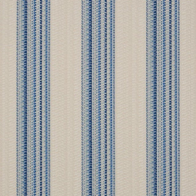 Schumacher Sample - Schumacher Bendita Stripe Indoor/Outdoor Fabric in Blue For Sale - Image 4 of 4